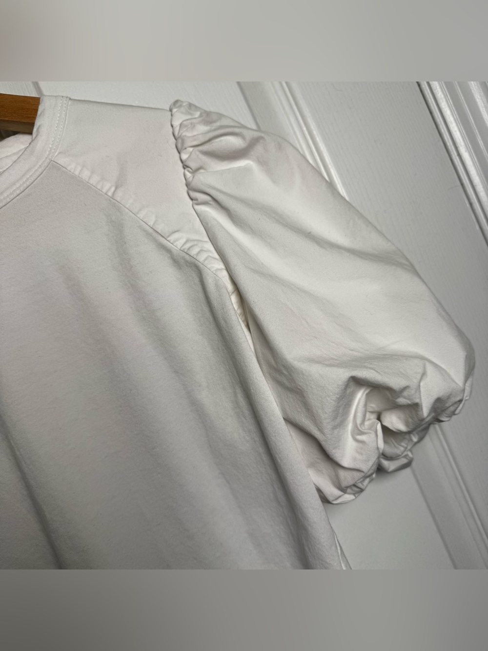 Veronica Beard Morrison Puff Sleeve Top White Cotton Size Small - Picture 5 of 10